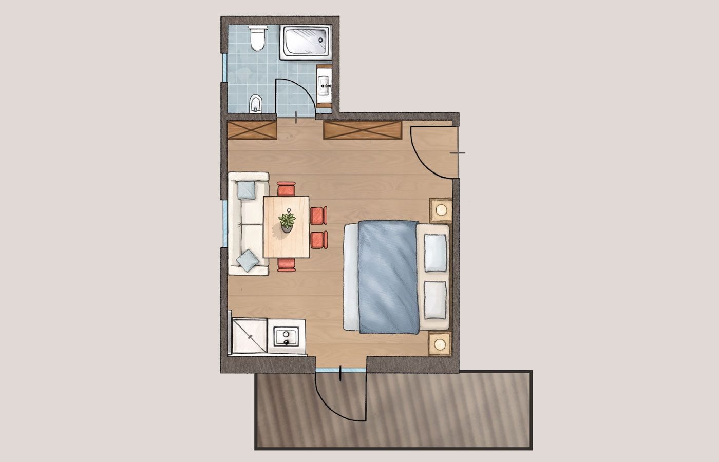 Separates Doppelzimmer